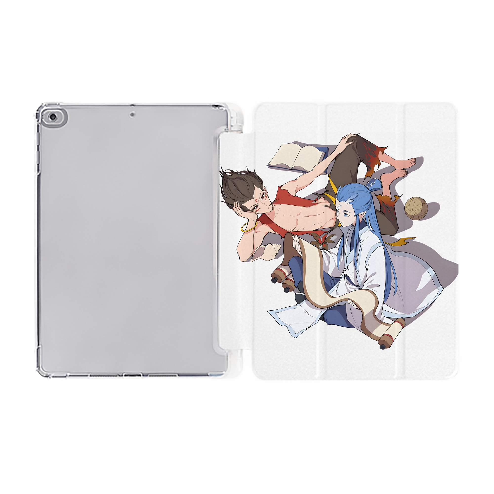 （画像用） Ne Zha 2 ナタ 魔童の大暴れ IPad ケース ペン収納付き 三つ折りスタンド PUレザー×シリコン 対応機種9.5/10.5/10.9インチ